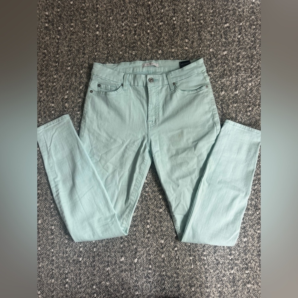 7 for all Mankind Aqua Skinny Jeans